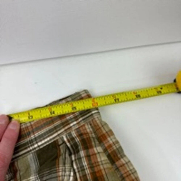 Men's  Columbia Plaid Shorts Size 32 Green Brown - Picture 6 of 9